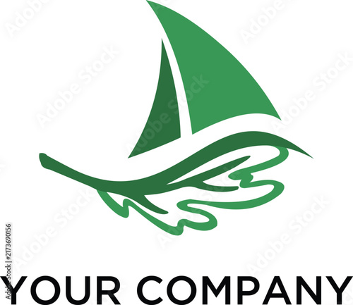 Leaf and boat vector logo