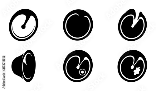 Abstract Organic Shapes, Fluid Droplet Icons, Minimalist Circular Elements, Modern Design Symbols
