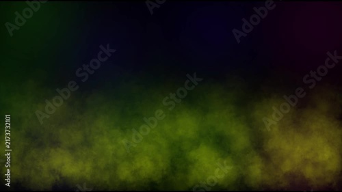 Toxic green smoke and fog overlay on black background
