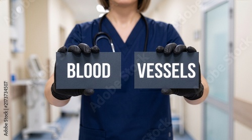 Healthcare concept of blood vessels. Blood vessels diseases and disorders. new Blood vessel