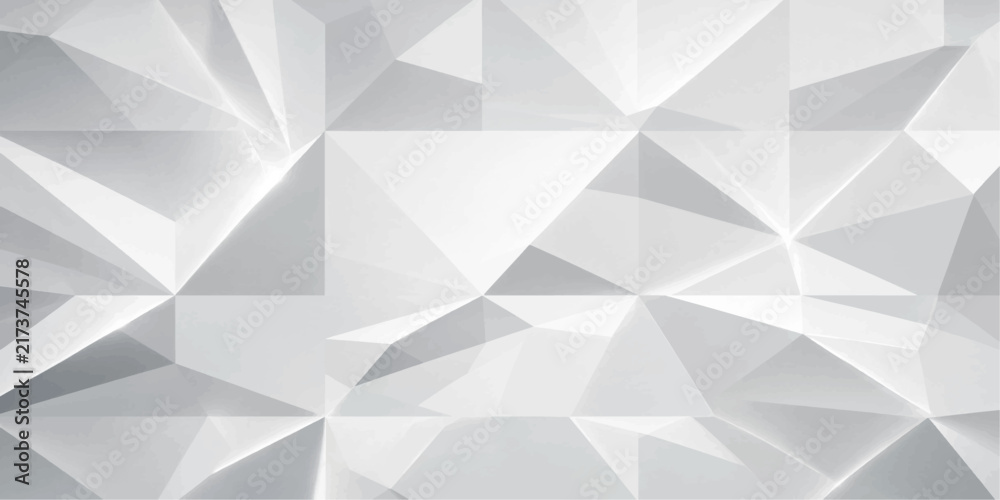 Fototapeta premium White low poly abstract polygonal geometric background vector pattern design template