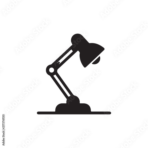 Desk lamp silhouette icon vector flat design