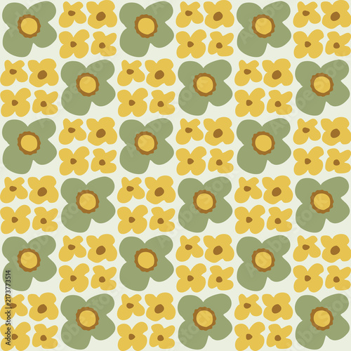 Cute floral seamless pattern with flowers and branches. Wildflower vector illustration in spring or summer. Elegant template for fabric, wallpaper, stationery, wrapping, card, and phone cases.