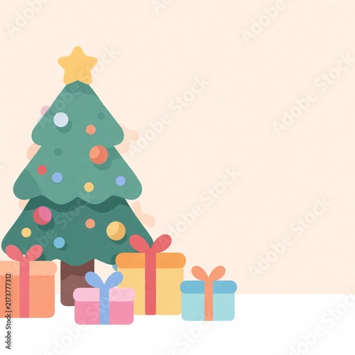 12月 クリスマスのイラスト　コピースペース