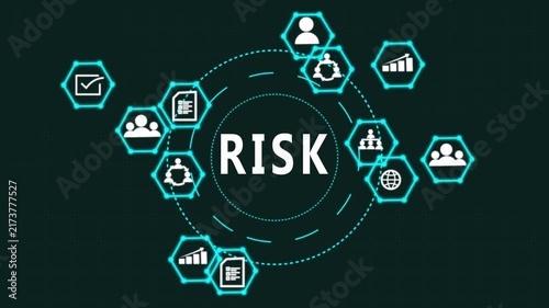RISK concept. Finacial success concept on virtual screen. Business, technology, internet and networking concept.3d illustration