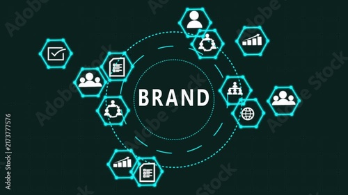 BRAND concept. Finacial success concept on virtual screen. Business, technology, internet and networking concept.3d illustration