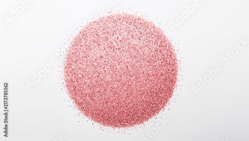 Pink Glitter Sphere on White Background Decorative Artistic Design