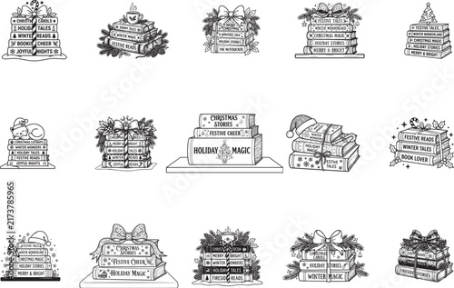 Christmas Book Stack SVG