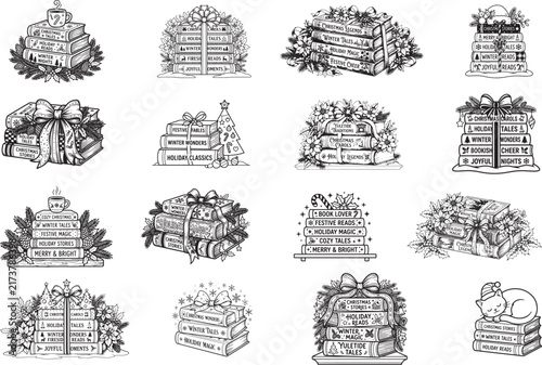 Christmas Book Stack SVG