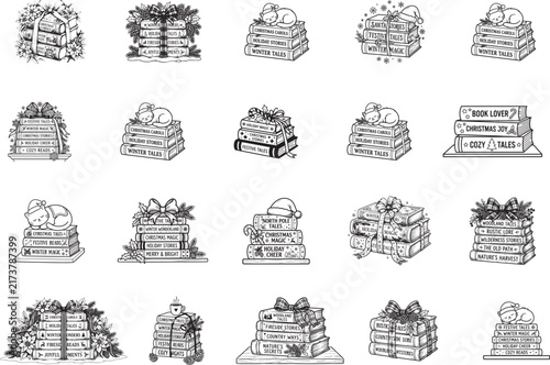 Christmas Book Stack SVG