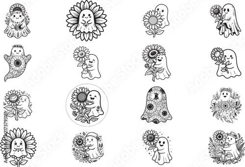 Ghost Sunflower SVG