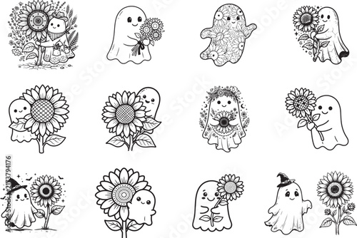 Ghost Sunflower SVG