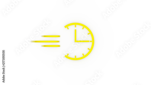 Fotografía Bright yellow quick response time management emblem with dynamic speed motion tr