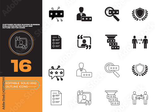 Customer Review Sharing Business Evaluation Metric Performance Vector Pack