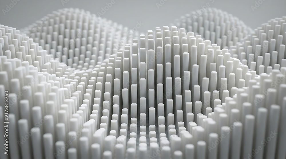 Obraz premium White cylinder undulating wave pattern