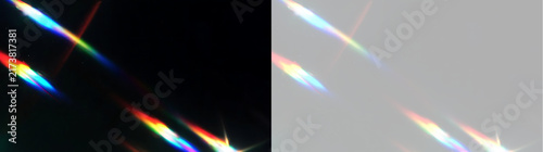 Fotografía Optical prism light leak framing overlay with rainbow streaks
