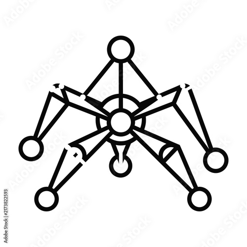 Geometric molecular structure diagram with connected nodes and lines