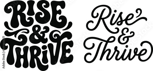 Bild auf Leinwand Inspiring typography a comparative analysis of bold and delicate 'rise thrive' l