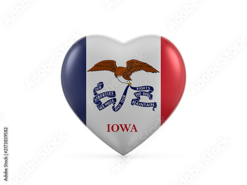 Obraz na płótnie Iowa state heart flag