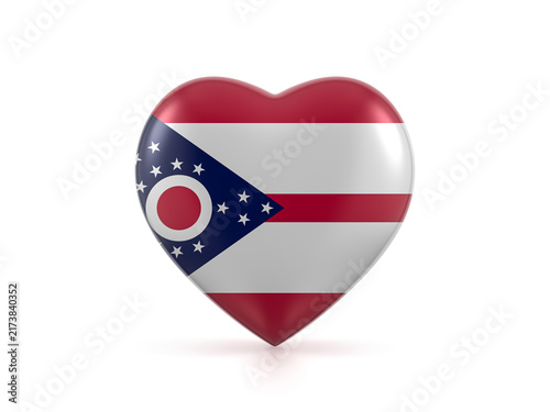 Obraz na płótnie Ohio state heart flag