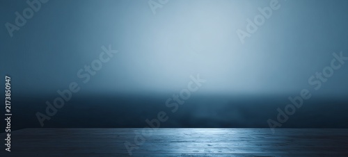 Serene Blue Horizon - A Minimalist Landscape of Sea and Sky.