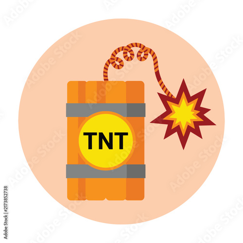 Obraz na plátně TNT explosive bomb with lit fuse and starburst