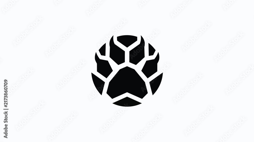 Fototapeta premium Black Paw Print Vector Illustration Design