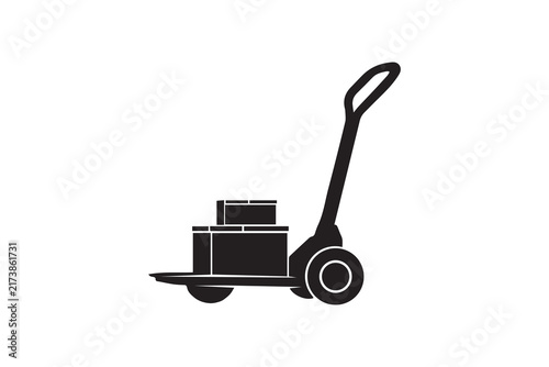 Hand Truck Platform Cart with Boxes Silhouette