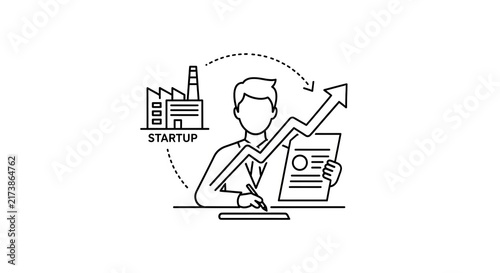 Startup Growth Illustration - Business Success and Market Expansion.