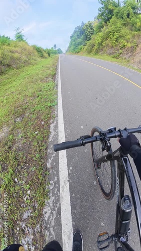 First Person View of Cycling on Rural Road