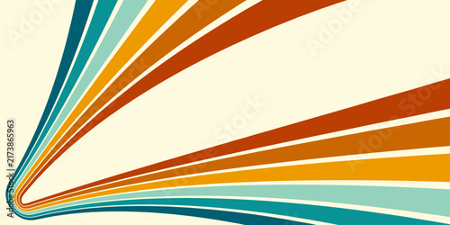Abstract background of rainbow groovy Wavy Line design in 1970s Hippie Retro style. Vector pattern ready to use for cloth, textile, wrap and other.