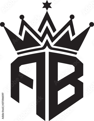 Luxury Crown Monogram Logo, Royal Geometric Emblem with Elegant Initial Letter Design, Premium Brand Identity Symbol, Modern Minimalist Vector Logo for Fashion and Business