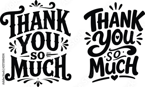 Foto Beautifully crafted hand lettered typography designs express gratitude saying th