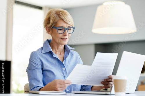 businesswoman working in office