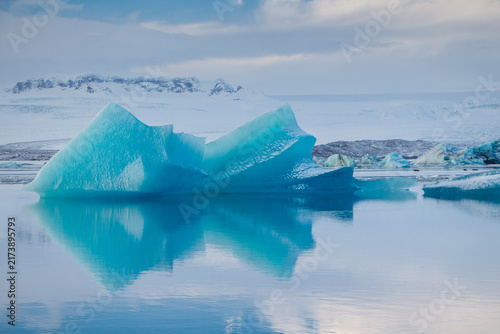 Icebergs and glacier Jokulsarlon glacier lagoon, Iceland
