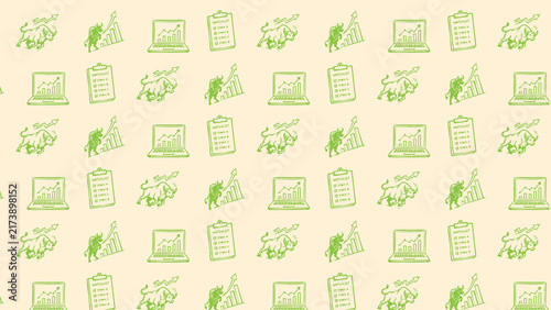 Finance trading stock market doodles pattern