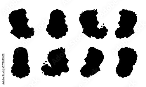 Diverse Human Silhouettes Collection, Male and Female Profiles, Black and White Vector Icons for Identity and Communication Design