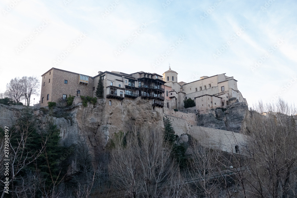 Fototapeta premium Historic buildings perched on cliffs in the old town of Cuenca, Spain