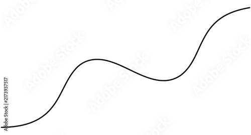 Curve continuous one line art vector depicting a smooth rising wave pattern with flowing contours and an editable stroke