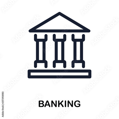 Banking Building Icon – Financial Institution and Banking Service Vector Symbol