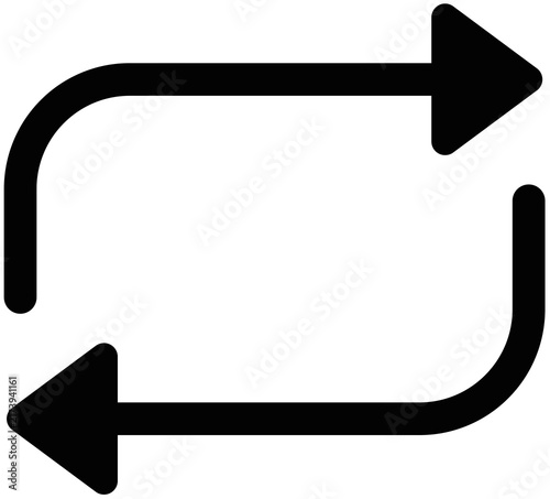 Foto Minimalist Repeat Line Icon, Circular Loop Arrows and Media Playback Symbol, Tra