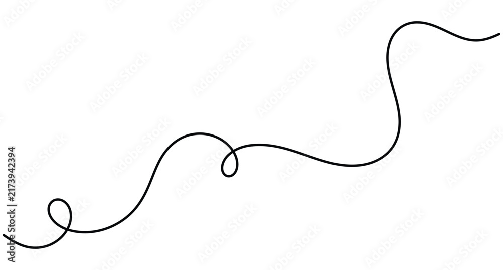 Obraz premium Single loop diagonal curve line continuous one line art vector depicting an ascending path with a loop and an editable stroke