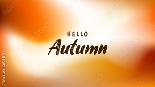 Illustration Modern Abstract Autumn Background with Leaf Shapes Orange Amber Brown Gradient Mesh Color Design Vector. Perfect for Seasonal Greeting Cards, Banners, Posters, Social Media, Web Headers