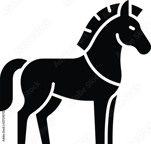 Horse Silhouette Trojan Icon Design