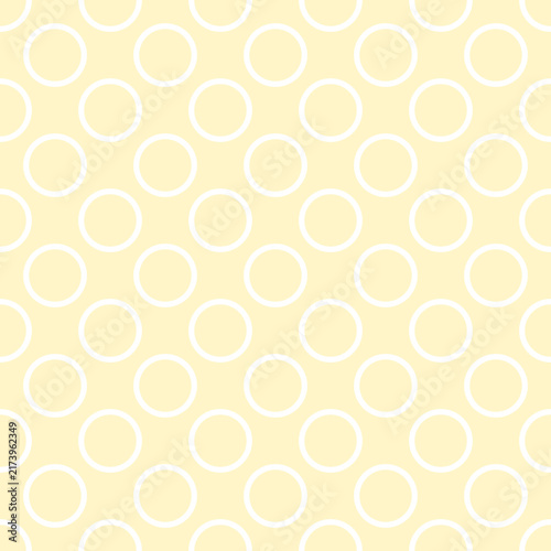 Seamless Minimalist Pattern Featuring White Outline Circles on a Soft Pastel Yellow Background