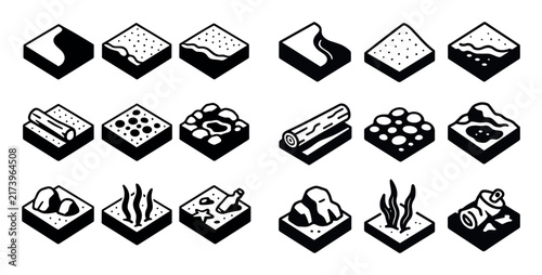 Food icons with sauce cheese mushroom roll mono