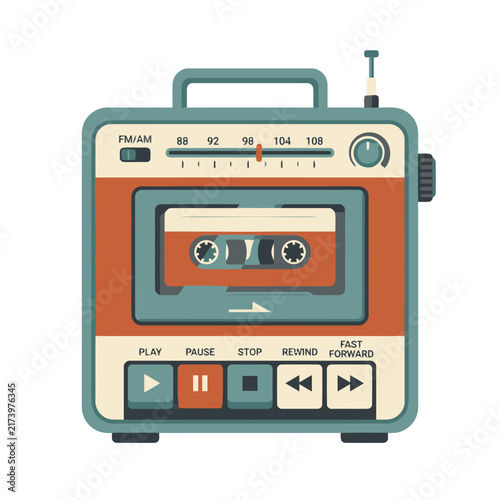 Retro Cassette Radio Player with Retro Design