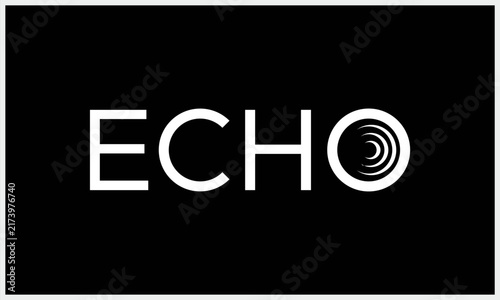 Typography echo logo design. lettering word mark echo logo symbol concept