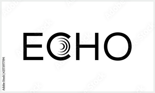 Creative text echo logo design. typography lettering word mark echo logo symbol concept