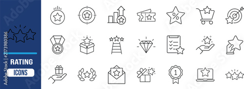 Customer review rating star icons. star icon set, medal icon set, gift icon set